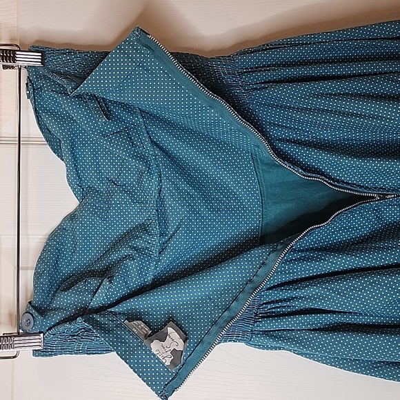 Anthropologie Girls From Savoy Polka Dot Halter Midi Dress, Size 2 - Picture 6 of 11